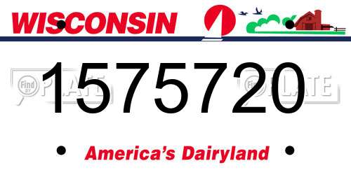 1575720 Wisconsin License Plate