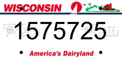1575725 Wisconsin License Plate