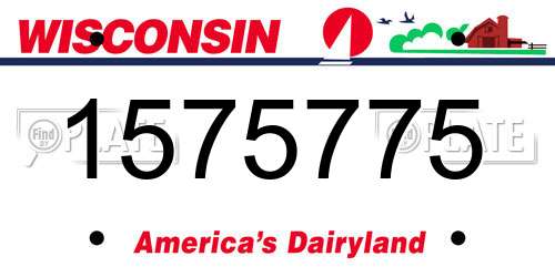 1575775 Wisconsin License Plate