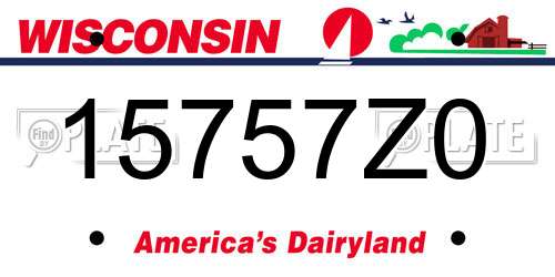 15757Z0 Wisconsin License Plate