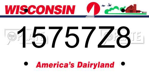 15757Z8 Wisconsin License Plate