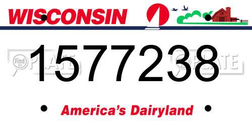 1577238 Wisconsin License Plate