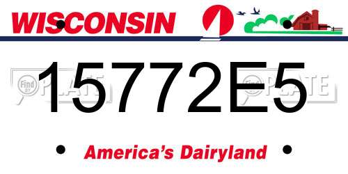 15772E5 Wisconsin License Plate