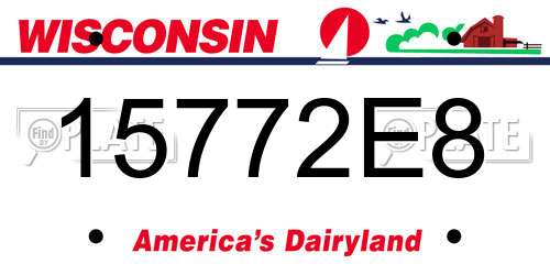 15772E8 Wisconsin License Plate