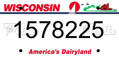 1578225 Wisconsin License Plate