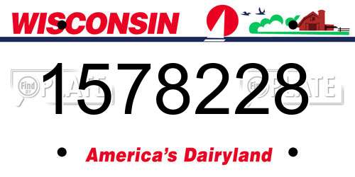 1578228 Wisconsin License Plate
