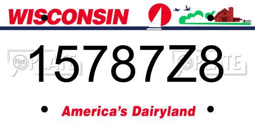 15787Z8 Wisconsin License Plate