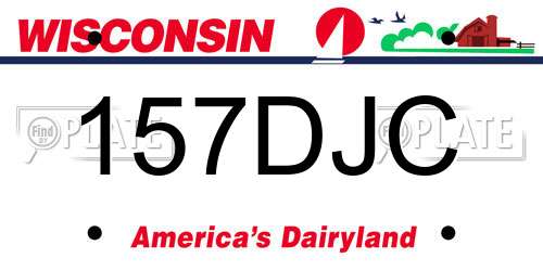 157DJC Wisconsin License Plate