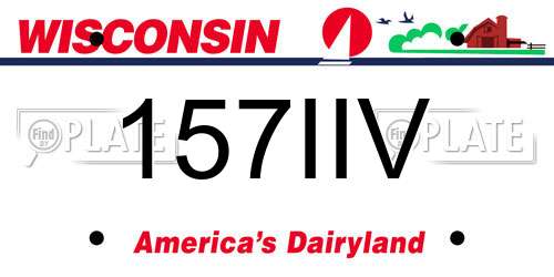 157IIV Wisconsin License Plate