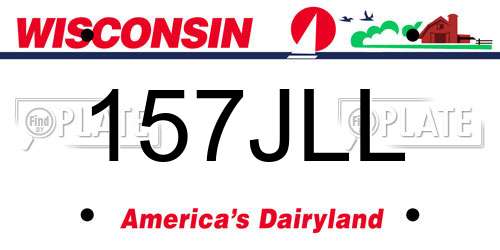 157JLL Wisconsin License Plate
