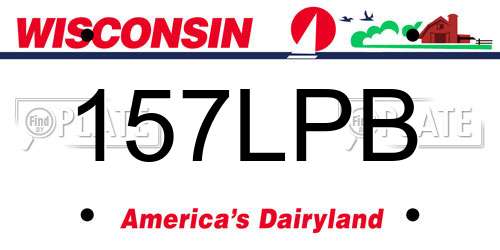 157LPB Wisconsin License Plate