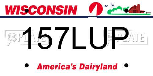 157LUP Wisconsin License Plate