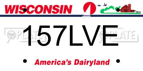 157LVE Wisconsin License Plate