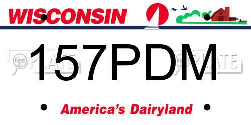 157PDM Wisconsin License Plate
