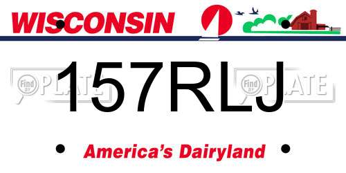157RLJ Wisconsin License Plate