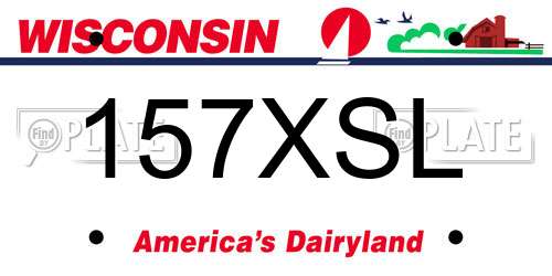 157XSL Wisconsin License Plate