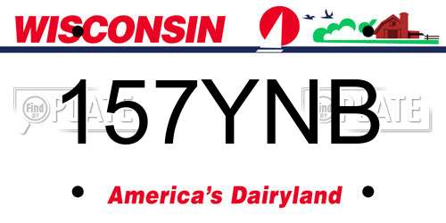 157YNB Wisconsin License Plate