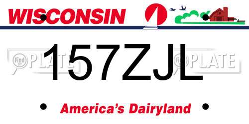 157ZJL Wisconsin License Plate