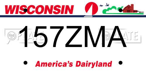 157ZMA Wisconsin License Plate