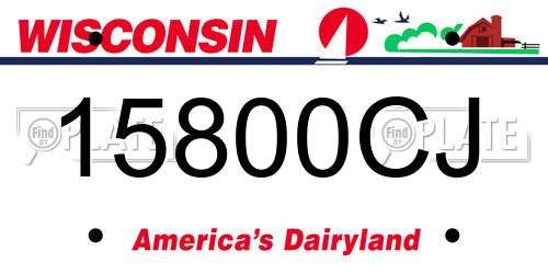 15800CJ Wisconsin License Plate