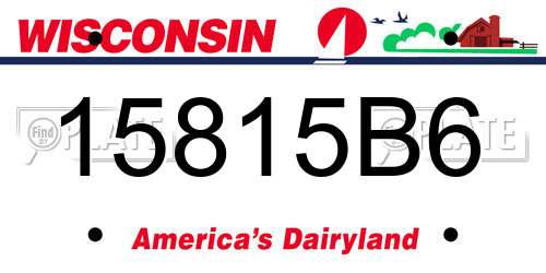 15815B6 Wisconsin License Plate