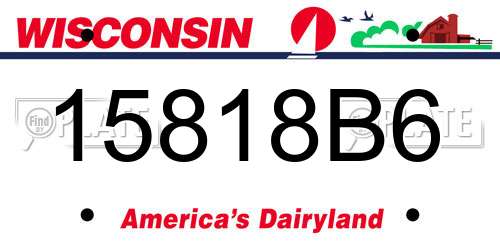 15818B6 Wisconsin License Plate