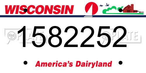 1582252 Wisconsin License Plate