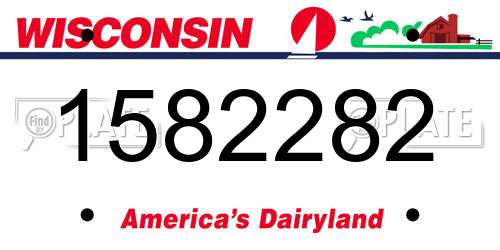 1582282 Wisconsin License Plate