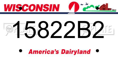 15822B2 Wisconsin License Plate