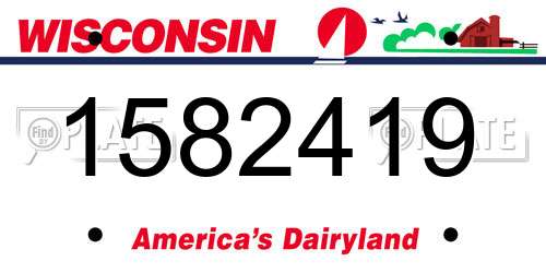 1582419 Wisconsin License Plate