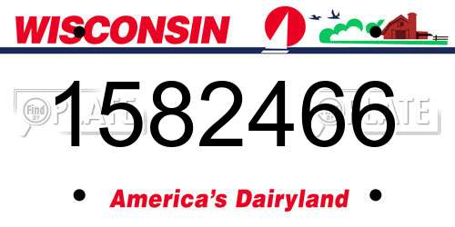 1582466 Wisconsin License Plate