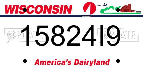15824I9 Wisconsin License Plate