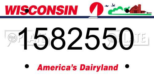 1582550 Wisconsin License Plate