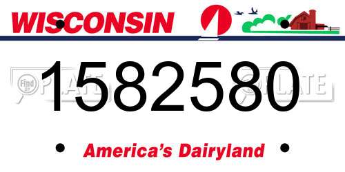 1582580 Wisconsin License Plate