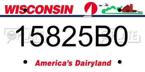 15825B0 Wisconsin License Plate