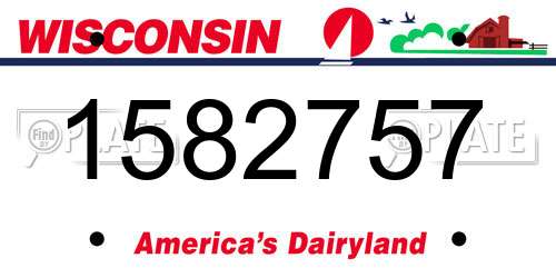 1582757 Wisconsin License Plate