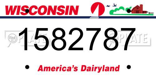 1582787 Wisconsin License Plate
