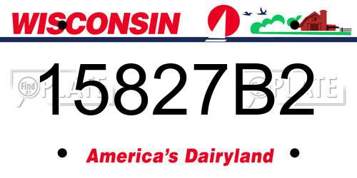 15827B2 Wisconsin License Plate