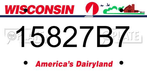 15827B7 Wisconsin License Plate