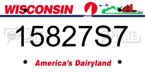 15827S7 Wisconsin License Plate