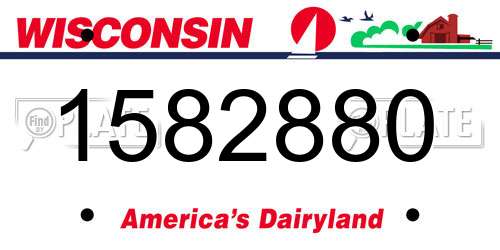 1582880 Wisconsin License Plate