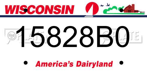 15828B0 Wisconsin License Plate
