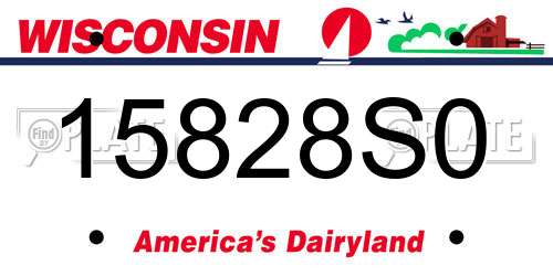 15828S0 Wisconsin License Plate