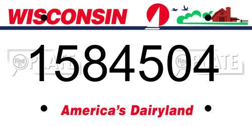 1584504 Wisconsin License Plate