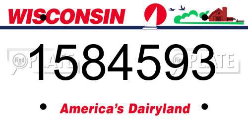 1584593 Wisconsin License Plate