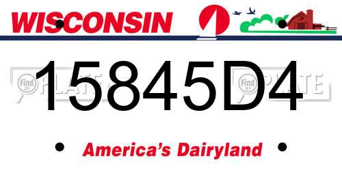 15845D4 Wisconsin License Plate