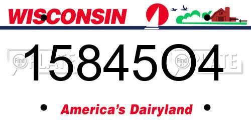 15845O4 Wisconsin License Plate