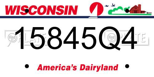 15845Q4 Wisconsin License Plate