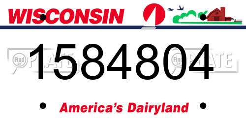 1584804 Wisconsin License Plate