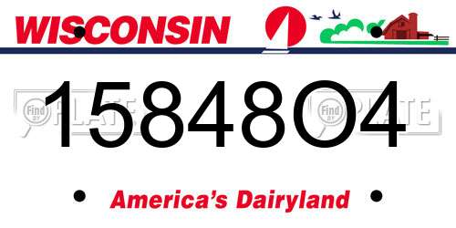 15848O4 Wisconsin License Plate